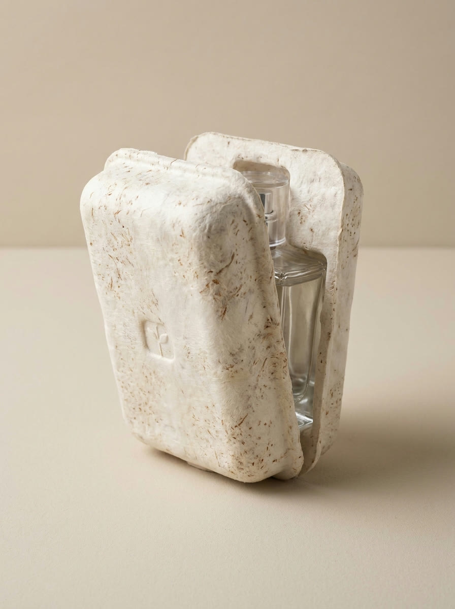 NUMU mycelium packaging — protective molded form grown from agricultural waste