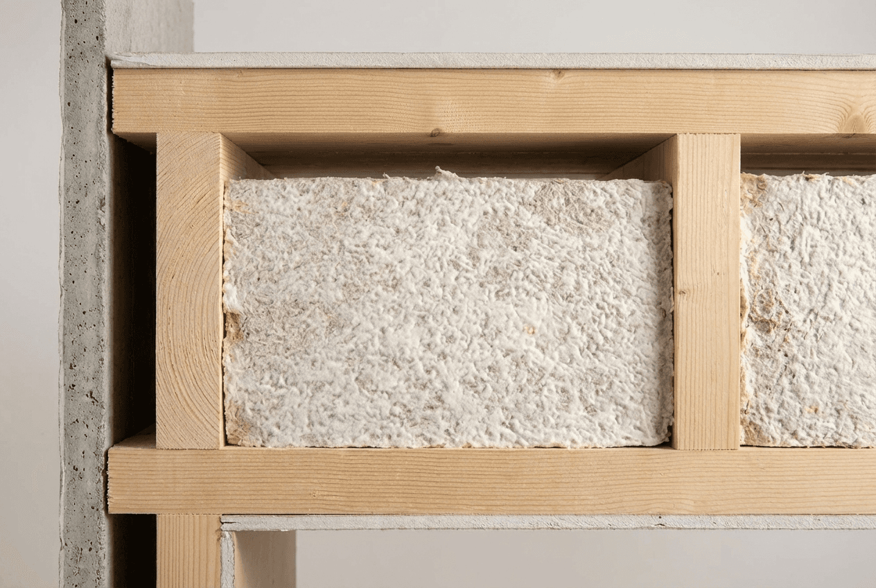 NUMU thermal insulation panel concept integrated into a wall assembly