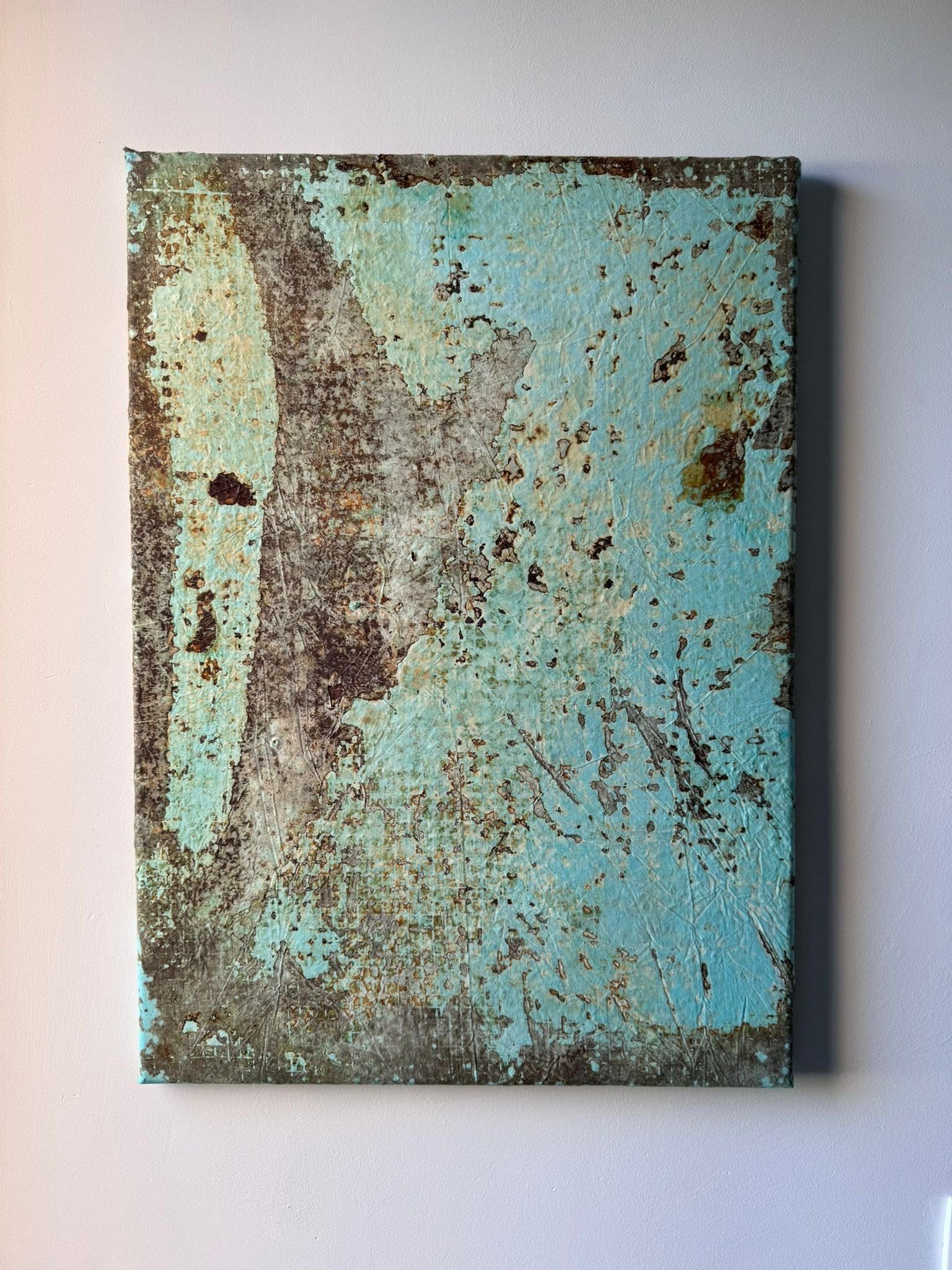 Collaboration Series work in turquoise and rust tones